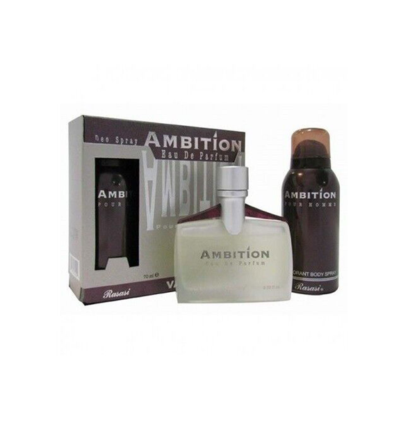 Rasasi Ambition Eau De Parfum + Deo 70ml For Men